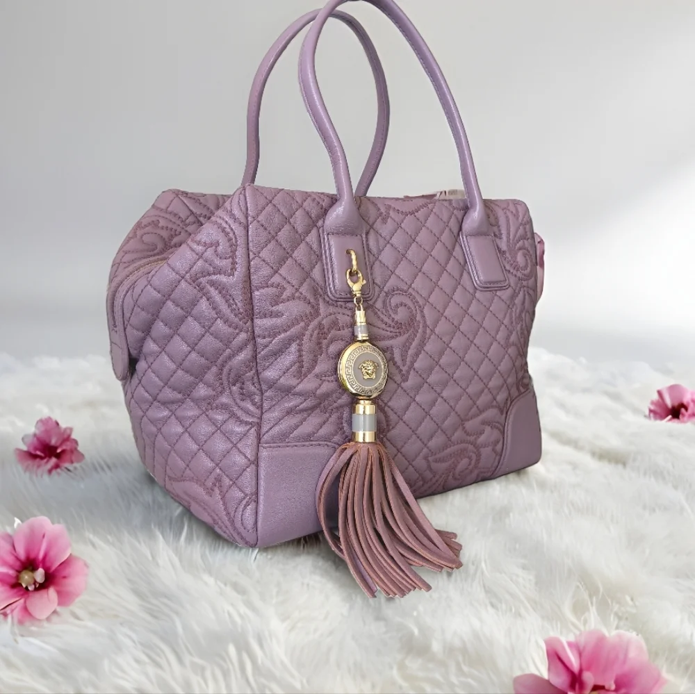 SOLD ✅️GIANNI VERSACE Vanitas Limited Edition Quilted Barocco Bag - PURPLE 💜 - Picture 6 of 17